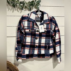 NWT! Plaid Flannel Jacket